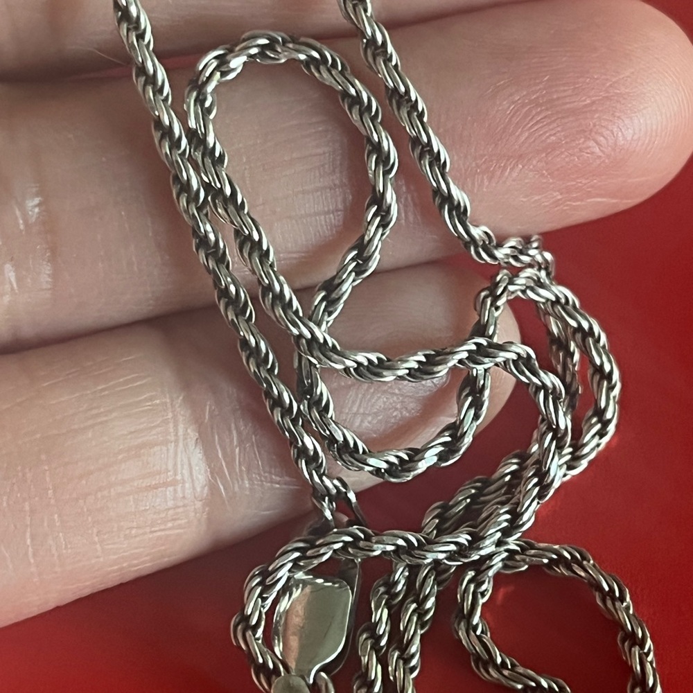 925 Sterling Silver Rope Chain Necklace